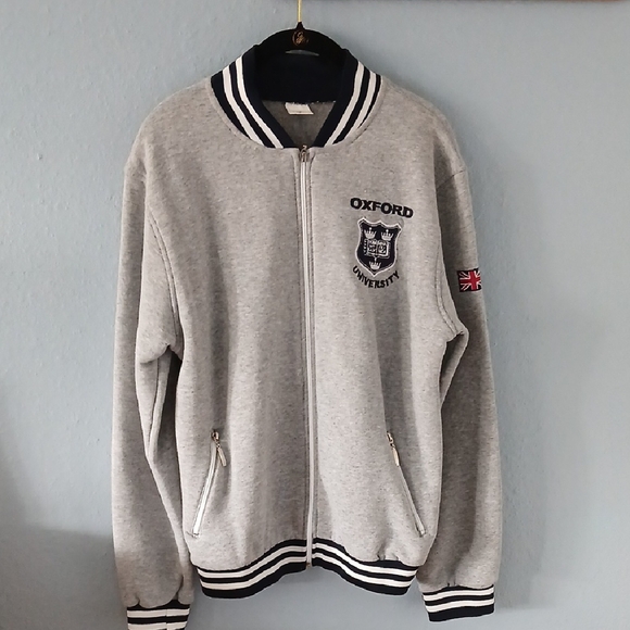 Oxford Jackets & Blazers - Oxford University Gray Zip-Up Jacket